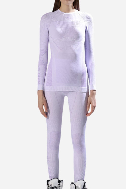 AeroTherm Breathable Warmth lightweight seamless thermal set in lavender, perfect for sleek, warm insulation.