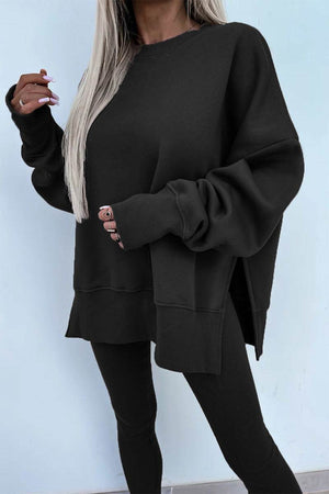 TimelessChic Ultra Comfortable Two-Piece Set black relaxed top and high-waisted pants for all-day comfort and style