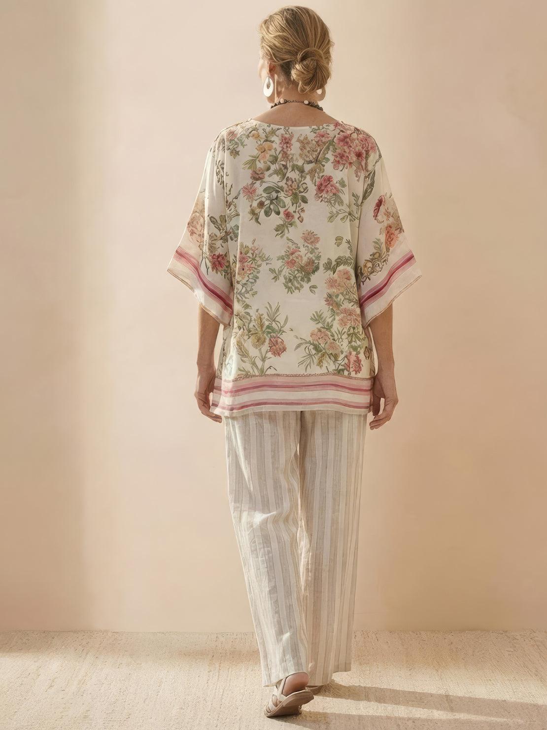 Coastal Comfort Linen two-piece set with lace details and breathable fabric