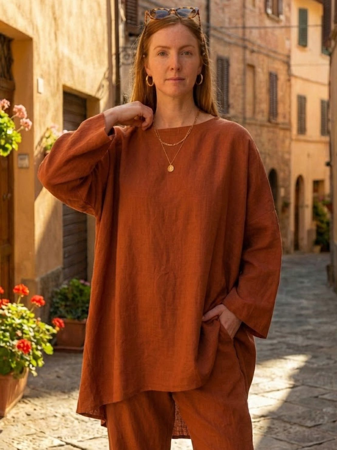 Everyday fashion loose-fit two-piece matching set in breathable fabric for casual comfort and style