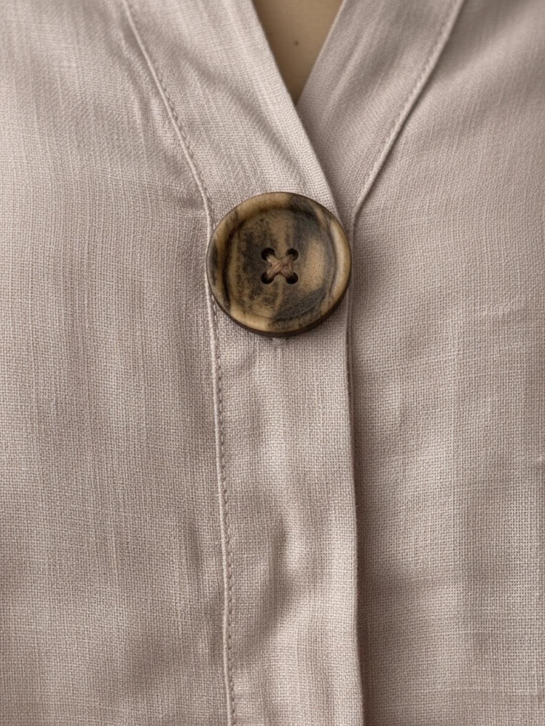 Pure linen two-piece casual set with breathable fabric and elegant design