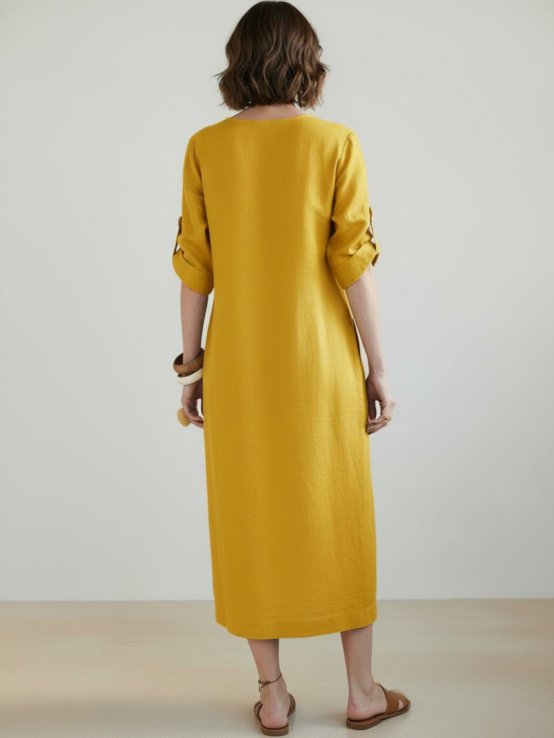 Pure Cotton Elegance dress in soft 100% cotton fabric perfect for travel and year-round wear