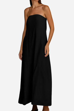 100% Cotton Linen “Dolce Vita” Strapless Dress