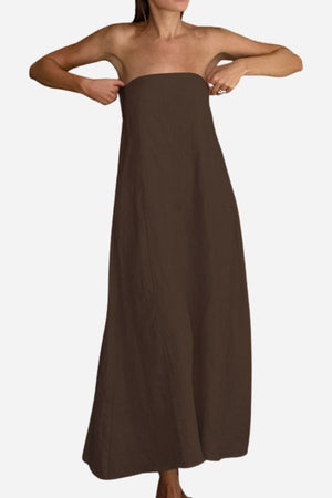 100% Cotton Linen “Dolce Vita” Strapless Dress
