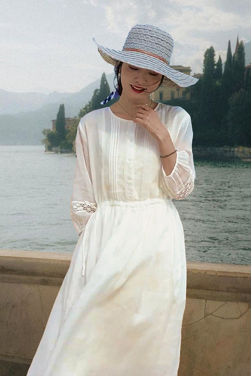 100% Linen Coastal Shift Dress TOSCANA