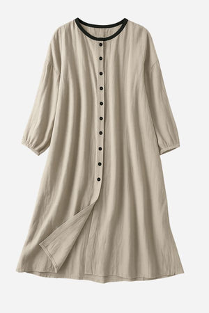 100% Linen Oversized Button-Down Tunic