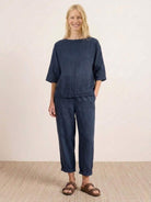 Monochrome Batwing Leisure Co-Ord with boxy crop top and high-waisted tapered pants