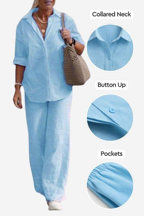 Relaxed Shirt & Trousers Two-Piece Set