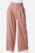 High-waisted plicated wide leg waffle pants in light brown with pleats and wide cut