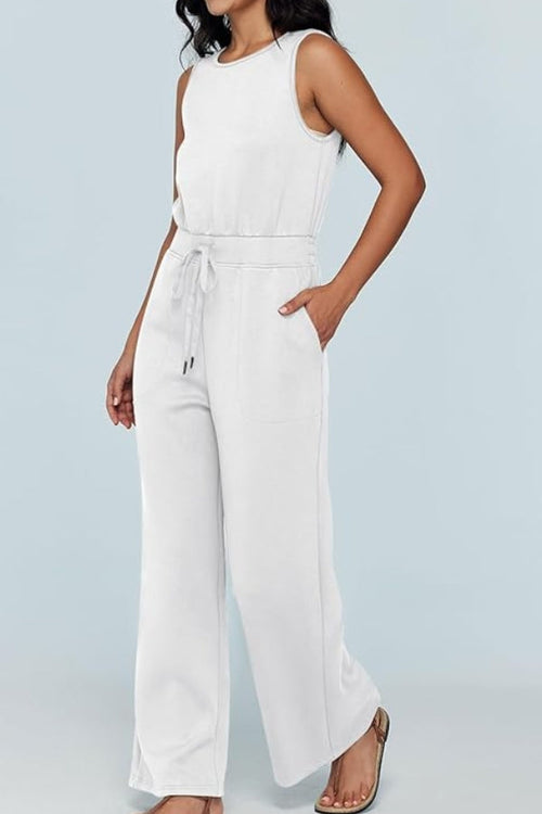 Sleeveless Wide Leg Pants Jumpsuit