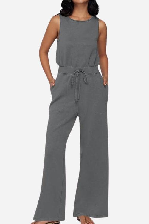 Sleeveless Wide Leg Pants Jumpsuit