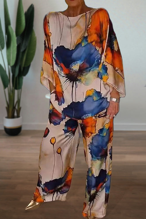 Plus Size Vibrant Floral Matching Set