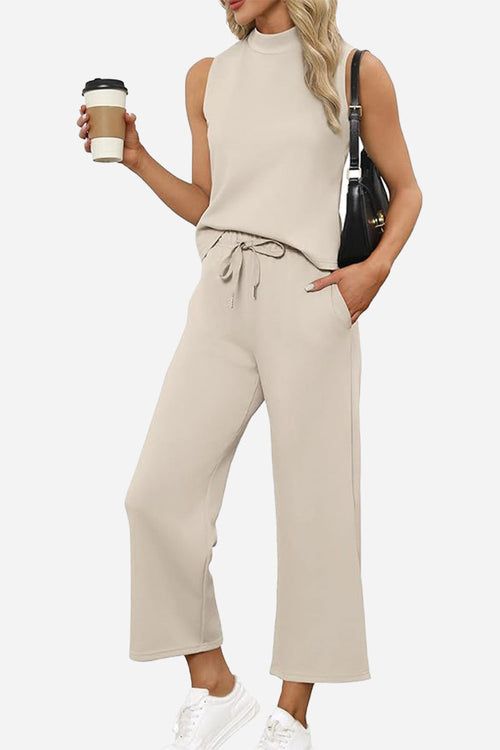 Cotton Travel-Ready Chic Sleeveless Two-Piece