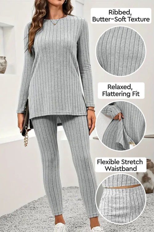 Butter Touch Ribbed Two-Piece Set