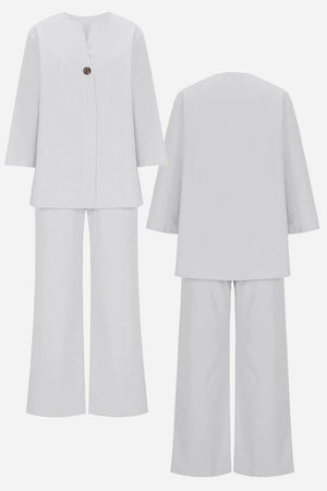 Pure Linen Two-Piece Casual Comfort Set