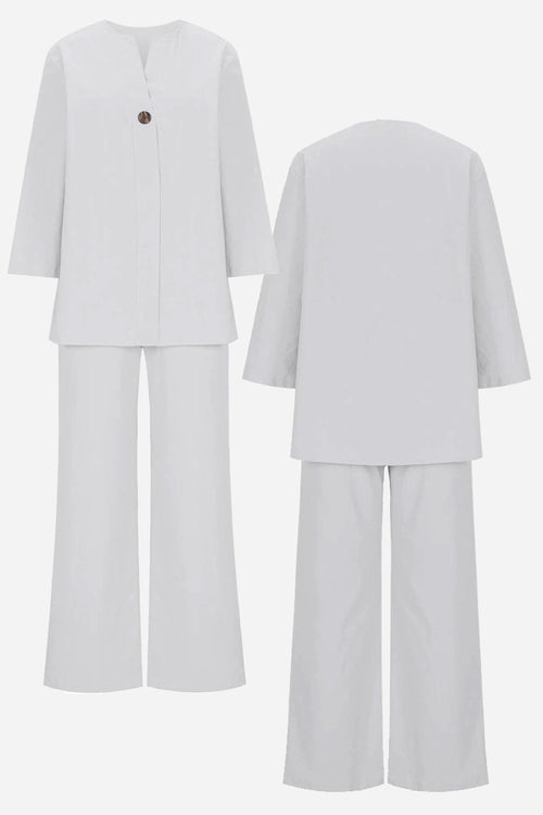 Pure Linen Two-Piece Casual Comfort Set