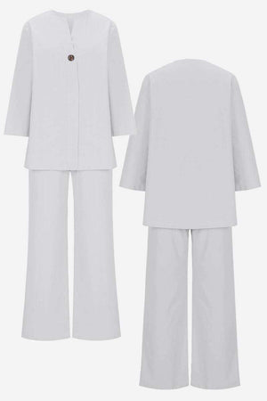 Pure Linen Two-Piece Casual Comfort Set