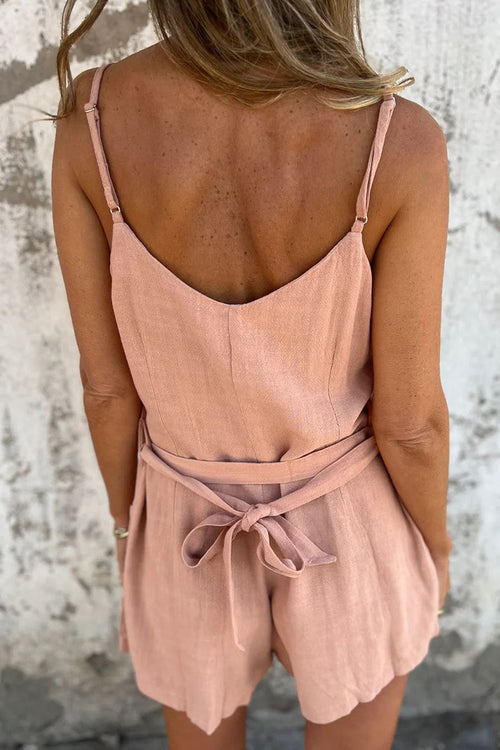 100% Pure Linen Breathable Natural Comfort Jumpsuit