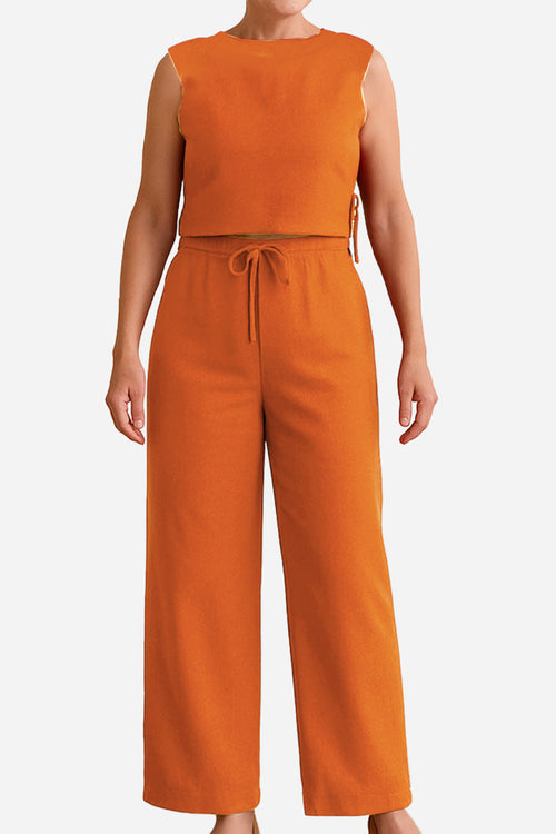 Breathable Cotton-Linen Blend Two-Piece
