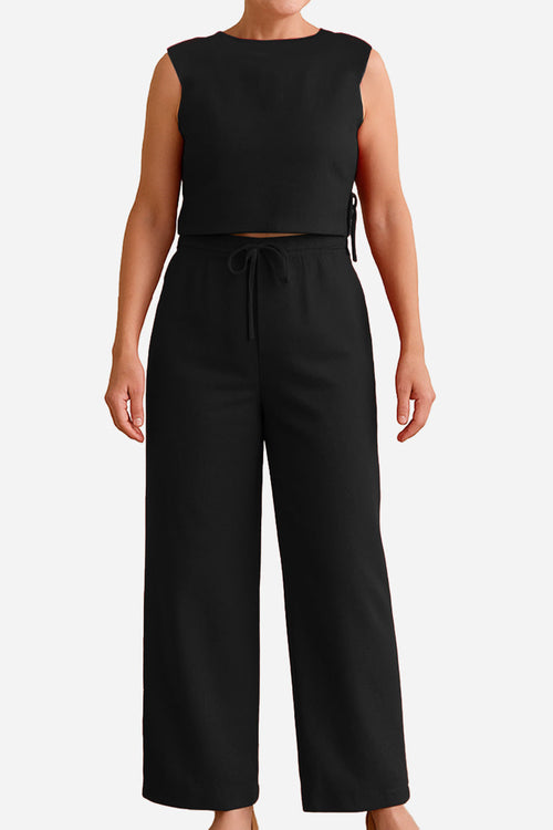 Breathable Cotton-Linen Blend Two-Piece
