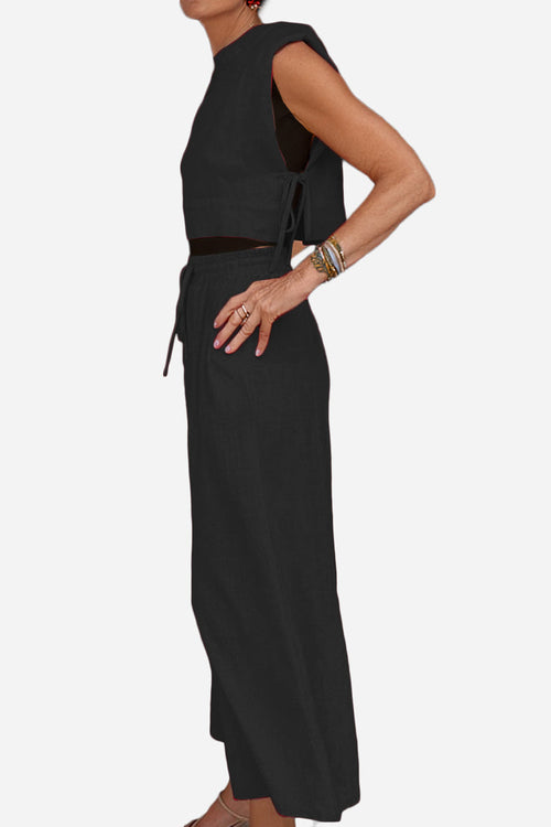 Breathable Cotton-Linen Blend Two-Piece