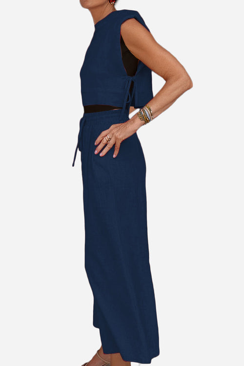 Breathable Cotton-Linen Blend Two-Piece
