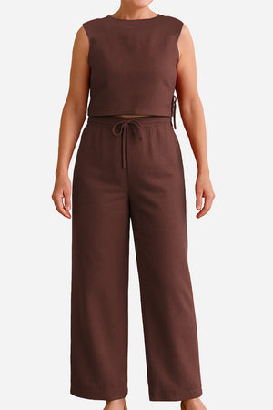 Breathable Cotton-Linen Blend Two-Piece