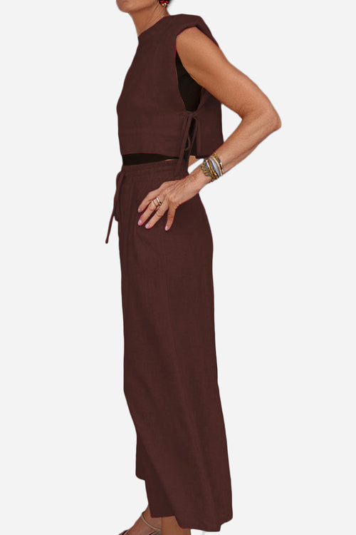 Breathable Cotton-Linen Blend Two-Piece