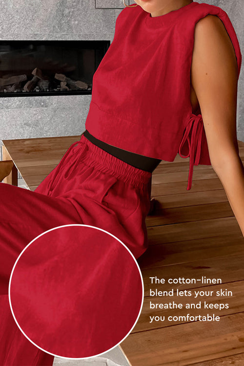 Breathable Cotton-Linen Blend Two-Piece