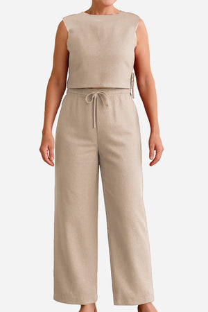 Breathable Cotton-Linen Blend Two-Piece