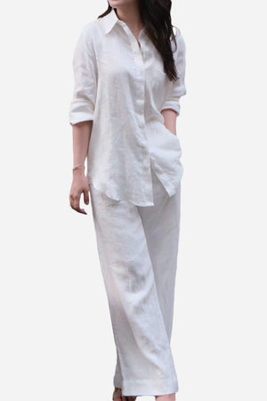 100% Linen Natural Comfort Travel Two-Piece