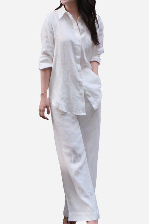 100% Linen Natural Comfort Travel Two-Piece