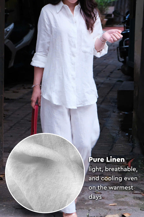 100% Linen Natural Comfort Travel Two-Piece