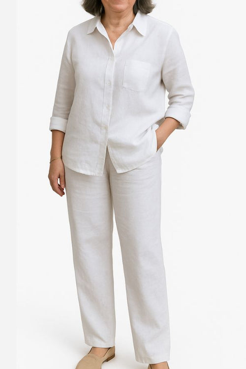 100% Linen Natural Comfort Travel Two-Piece