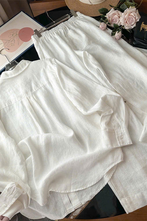 100% Linen Natural Comfort Travel Two-Piece