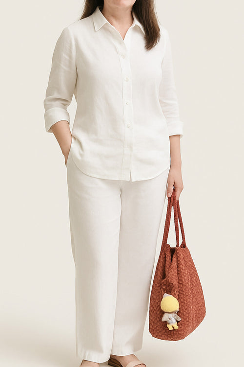 100% Linen Natural Comfort Travel Two-Piece