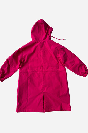 Junior Water Resistant Oversized Hooded Windbreaker Rain Jacket