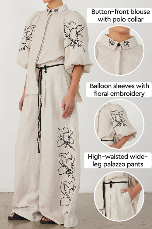 Dolce Vita Cotton Linen Floral Set