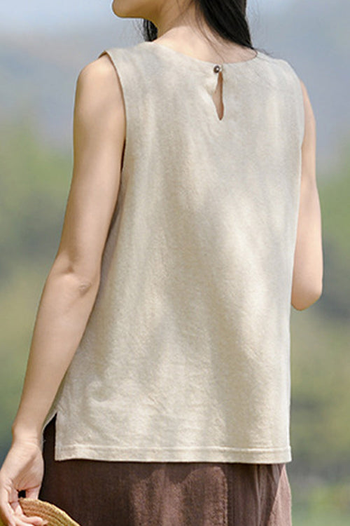 Dandelion Fields Cotton Linen Top