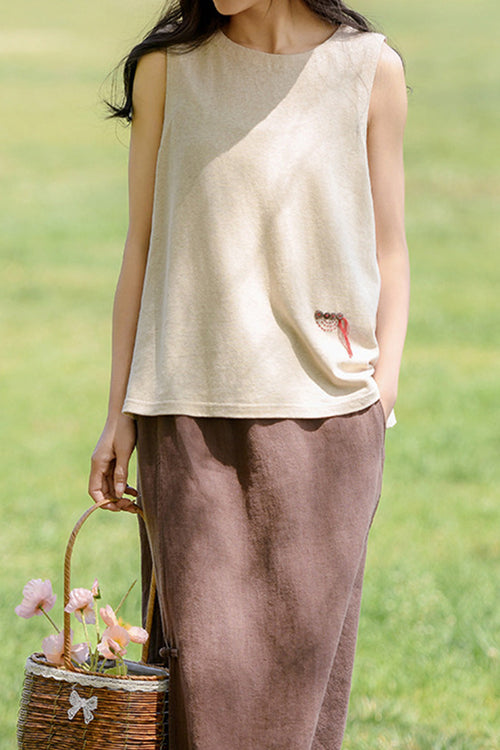 Dandelion Fields Cotton Linen Top