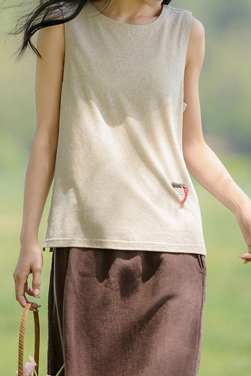 Dandelion Fields Cotton Linen Top