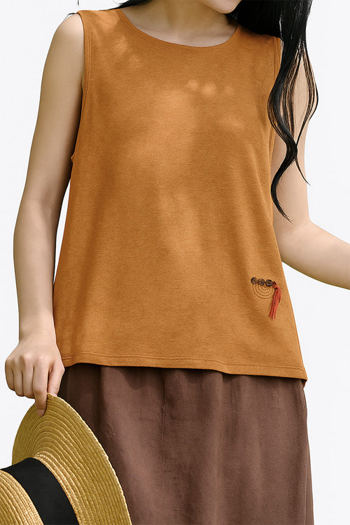 Dandelion Fields Cotton Linen Top