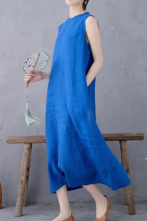 Sunrise Market 100% Linen Midi Dress