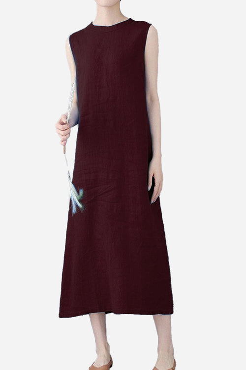 Sunrise Market 100% Linen Midi Dress