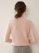 Lightweight 100% Italian cashmere sweater with a soft mock-neck and regular fit