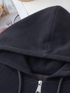 Chenille zip-up loungewear set with hoodie and wide-leg pants in soft, subtle sheen fabric