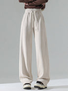Chenille zip-up hoodie and wide-leg pants loungewear set in soft fabric with drawstring waist and pockets