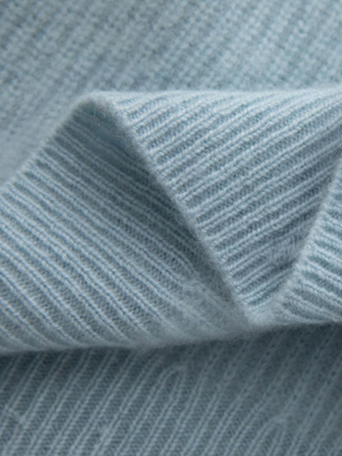 100% Alashan cashmere ribbed knit cardigan with crystal collar and buttons, slightly relaxed fit, ideal for layering