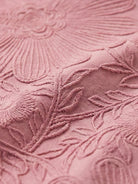 Floral Jacquard Pleated Top with A-line silhouette, 3D floral texture, and flutter sleeves