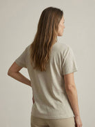 Lightweight Linen-Bamboo V-Neck Tee with deep neckline and relaxed fit